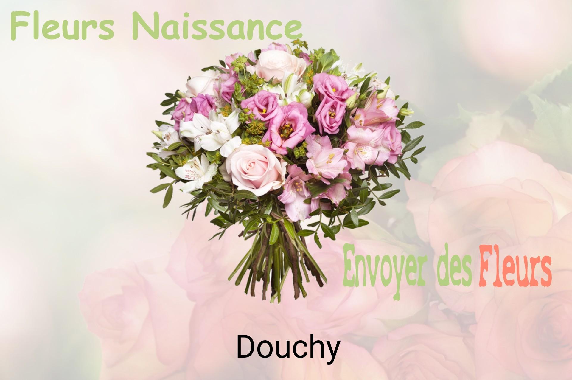 Bouquet de fleurs de naissance livré à Douchy