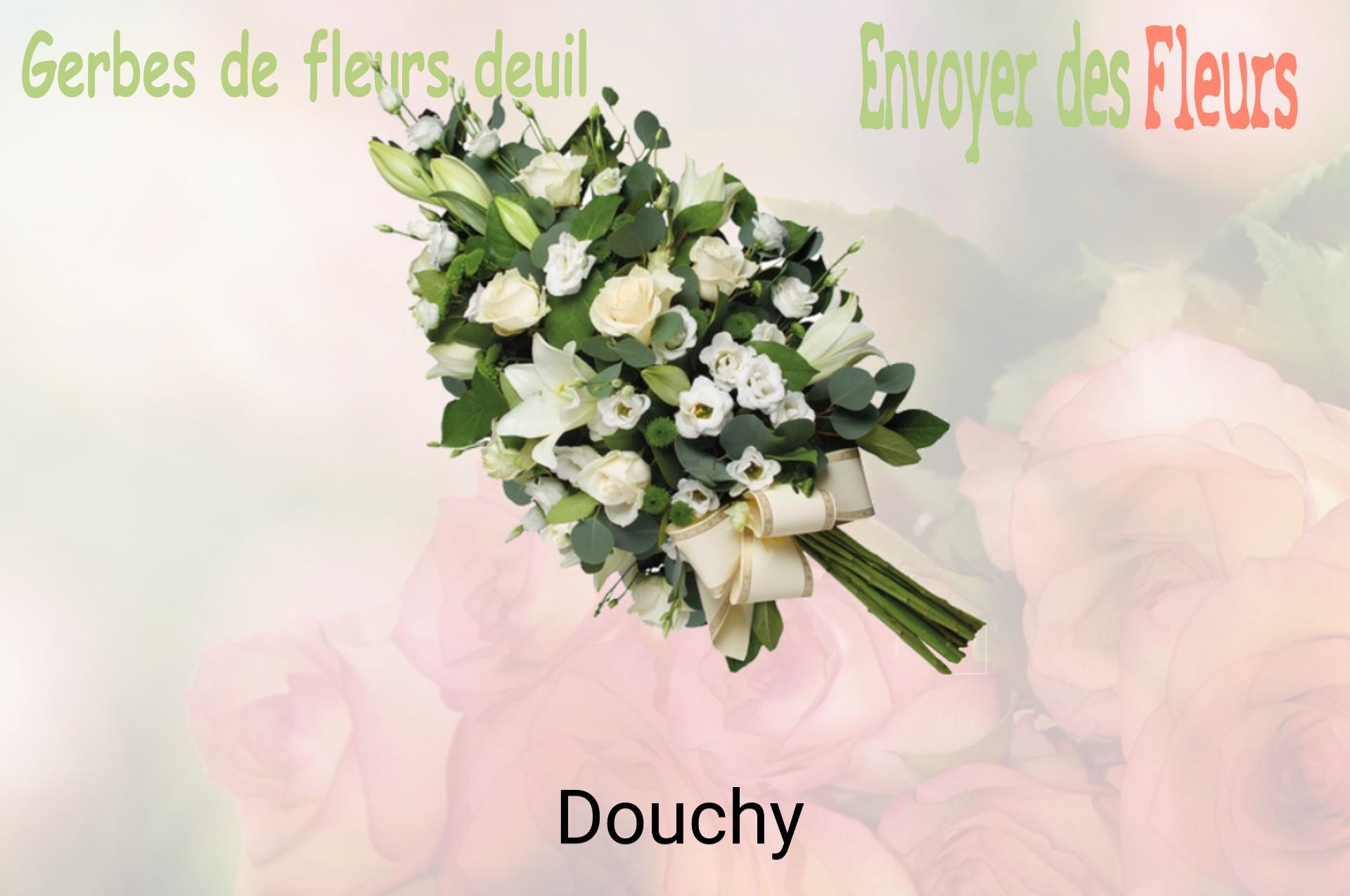 Gerbe de fleurs de deuil livrée à Douchy